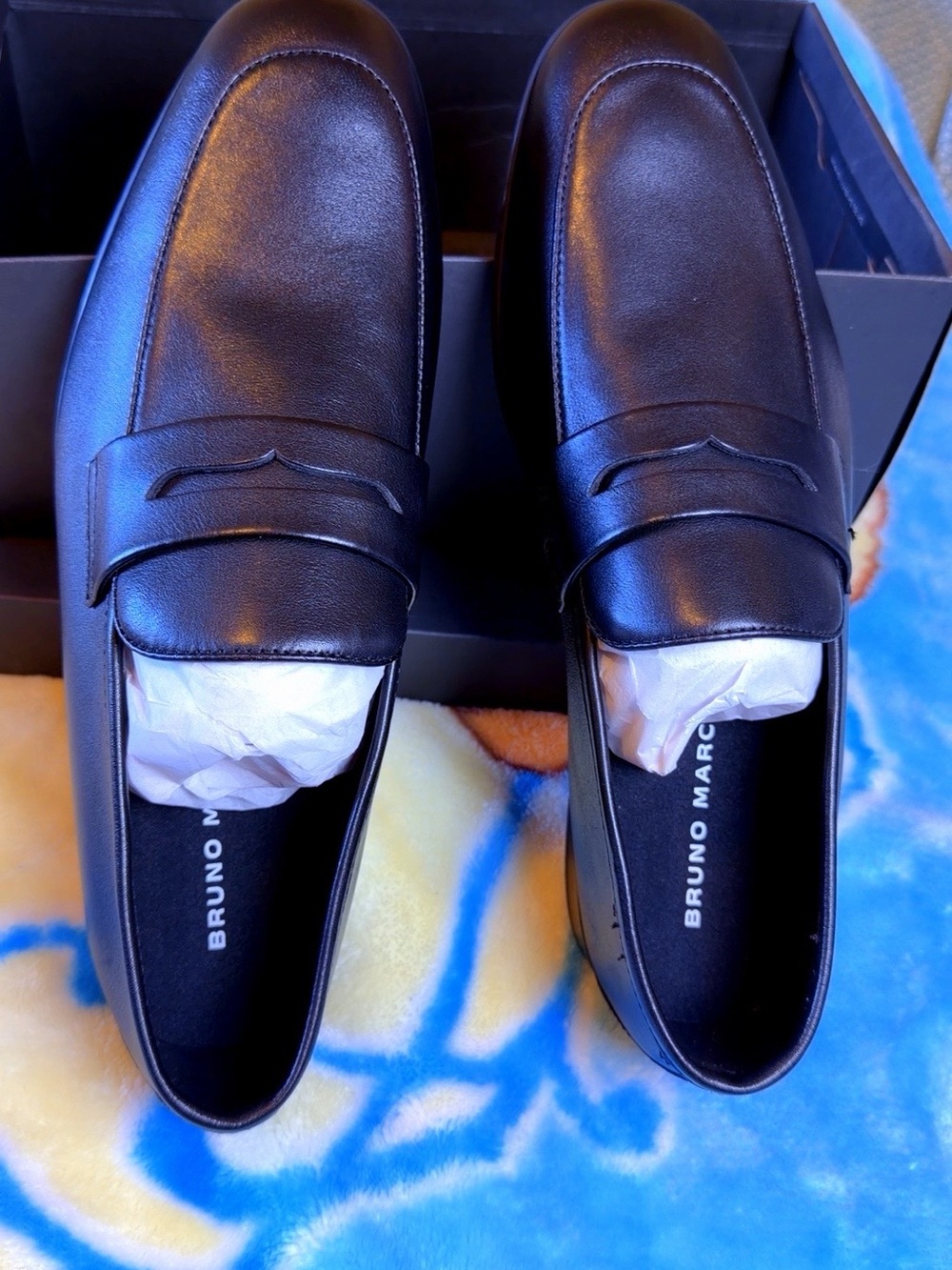 Men’s Black Leather Penny Loafers